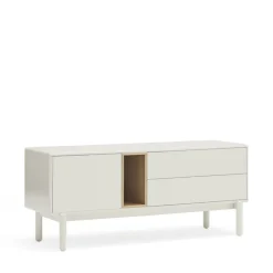 New Teulat CORVO Meuble tv 1 porte 1 niche et tiroir en bois L140cm