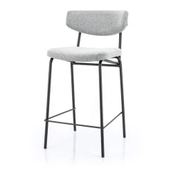 Hot By-Boo CROCKETT Lot de 2 chaises de bar en tissu et métal H66cm
