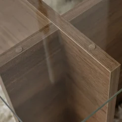Clearance Drawer CUBIX II Table basse en verre trempé et bois