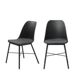 Sale No name CURVI Lot de 2 chaises en plastique et métal
