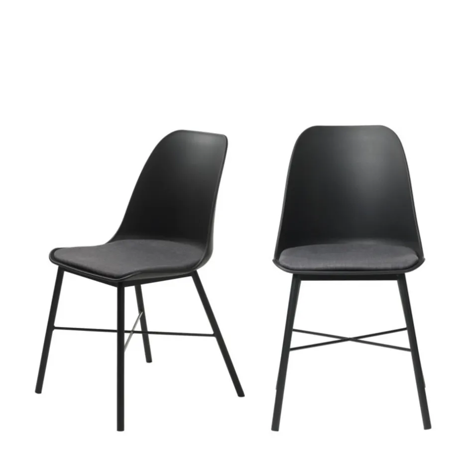 Sale No name CURVI Lot de 2 chaises en plastique et métal