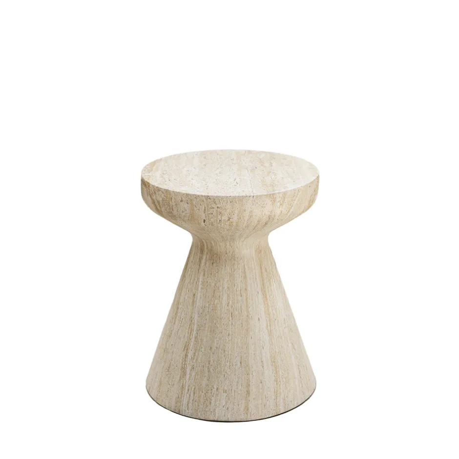 Hot Drawer DANLI Tabouret effet travertin H45cm