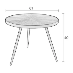 Discount No name DENISE Table basse ronde en métal et bois ø61cm