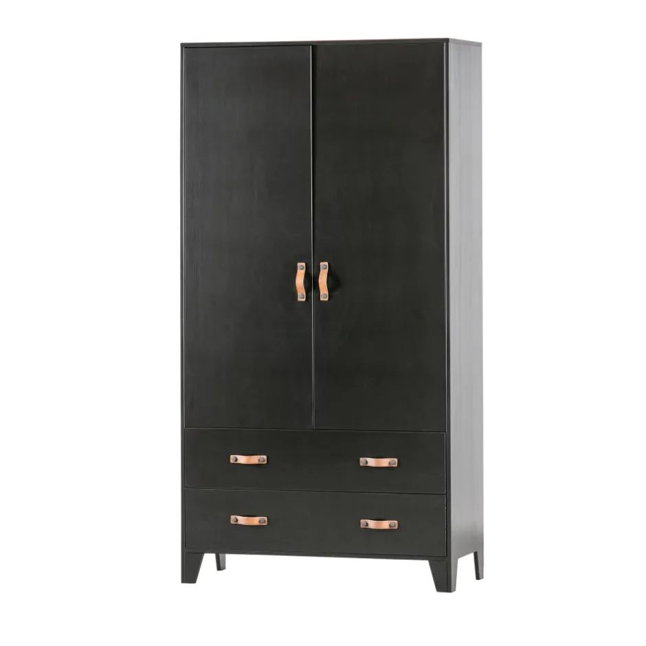 Woood DIAN Armoire vestiaire pour enfant 2 portes 2 tiroirs