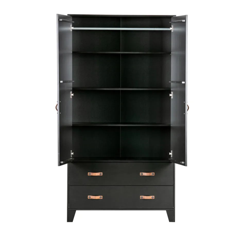Woood DIAN Armoire vestiaire pour enfant 2 portes 2 tiroirs