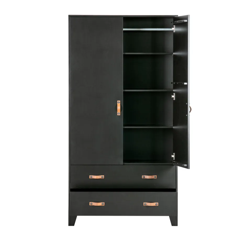 Woood DIAN Armoire vestiaire pour enfant 2 portes 2 tiroirs