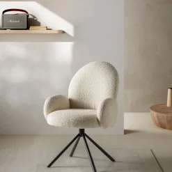Online No name DOURO Chaise de bureau en tissu bouclette et métal