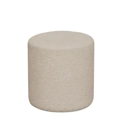 House Nordic EJBY Pouf rond en tissu bouclette ø34cm