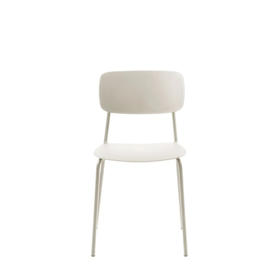 Discount No name ELIN Lot de 4 chaises en plastique et métal
