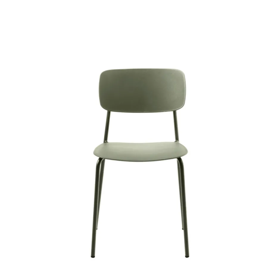 Discount No name ELIN Lot de 4 chaises en plastique et métal