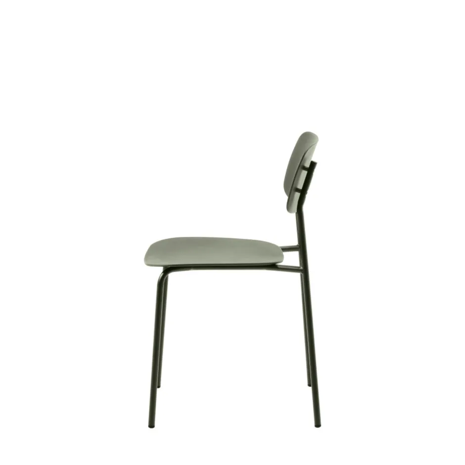 Discount No name ELIN Lot de 4 chaises en plastique et métal