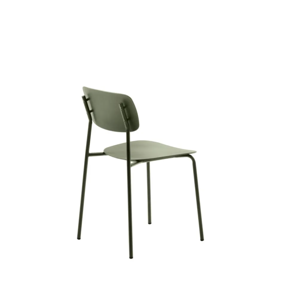 Discount No name ELIN Lot de 4 chaises en plastique et métal