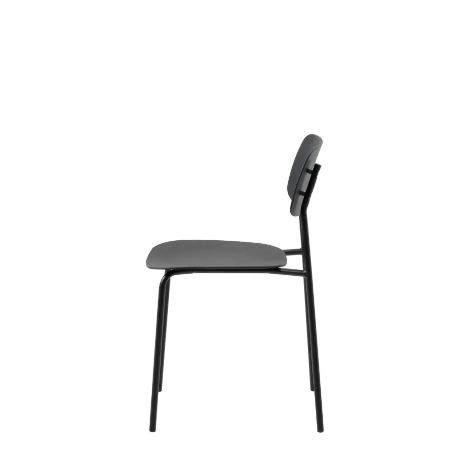 Discount No name ELIN Lot de 4 chaises en plastique et métal