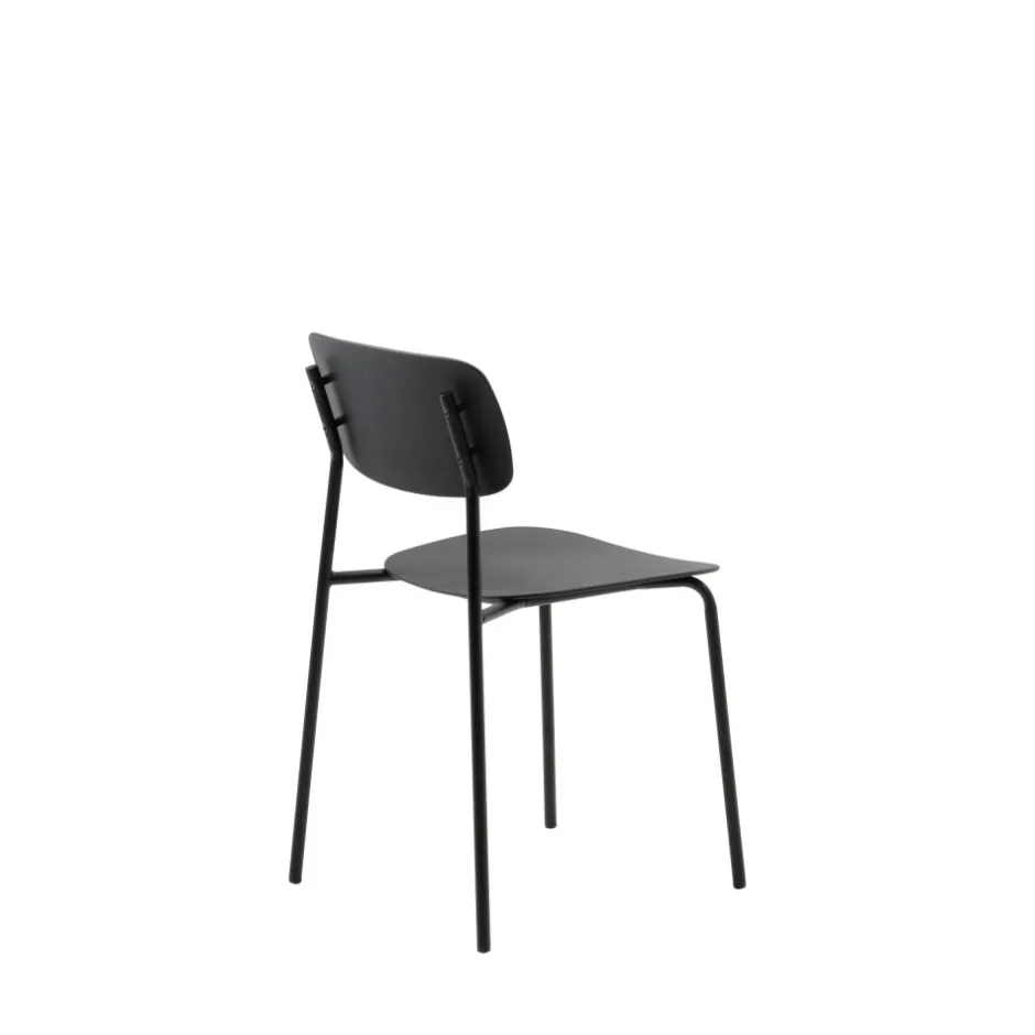 Discount No name ELIN Lot de 4 chaises en plastique et métal