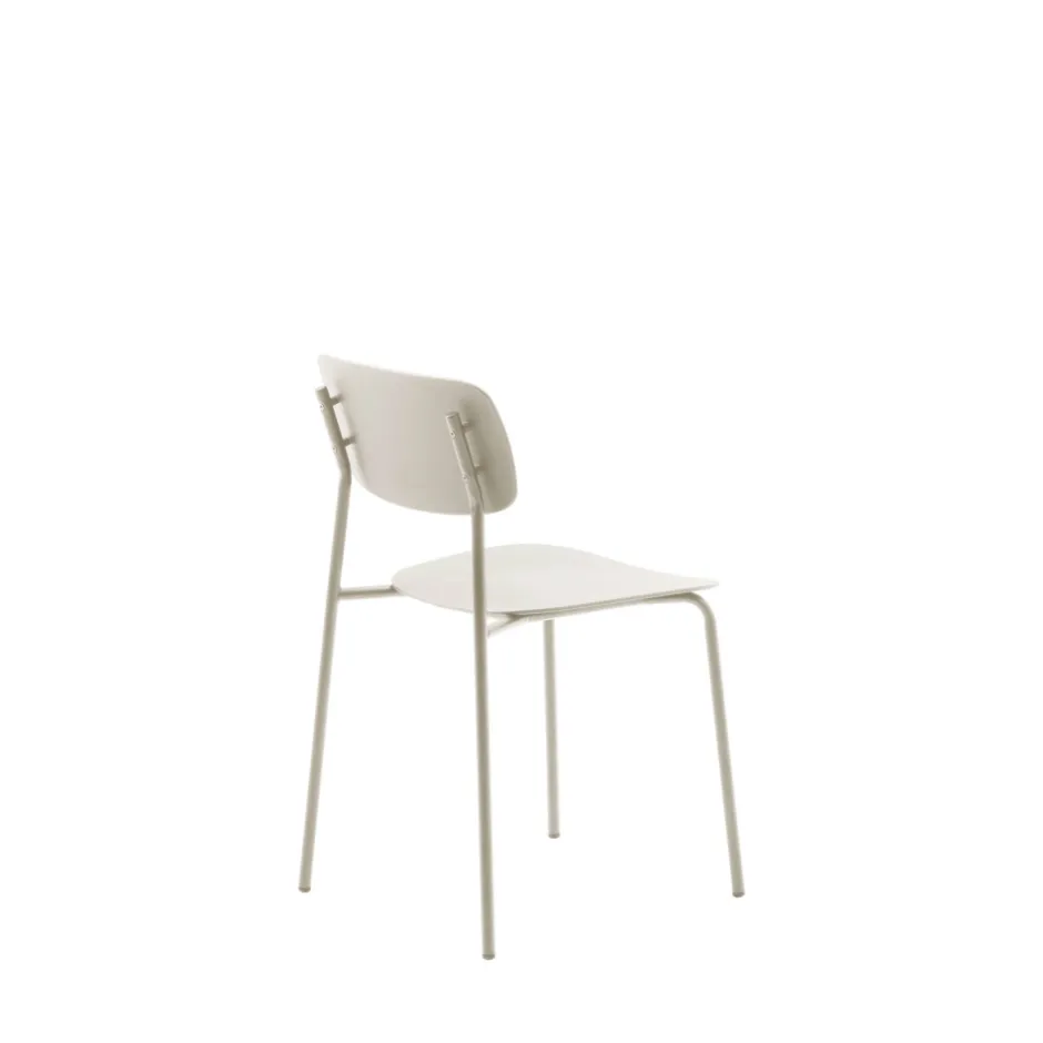 Discount No name ELIN Lot de 4 chaises en plastique et métal