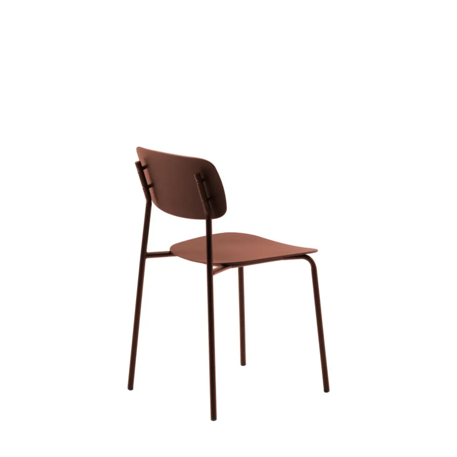 Discount No name ELIN Lot de 4 chaises en plastique et métal