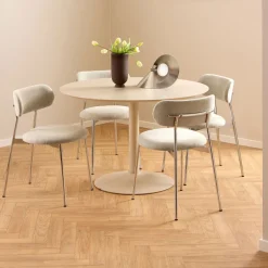 Outlet Drawer ELLI Lot de 2 chaises en tissu pieds chrome