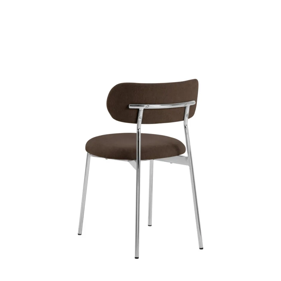 Outlet Drawer ELLI Lot de 2 chaises en tissu pieds chrome