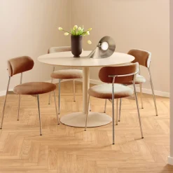 Outlet Drawer ELLI Lot de 2 chaises en tissu pieds chrome