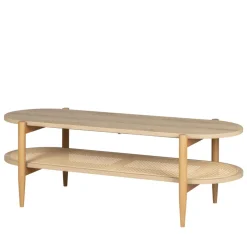 Best Drawer ELLOS Table basse ovale en bois et cannage