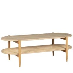 Best Drawer ELLOS Table basse ovale en bois et cannage