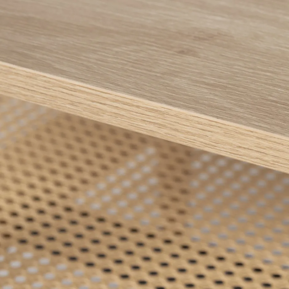 Best Drawer ELLOS Table basse ovale en bois et cannage