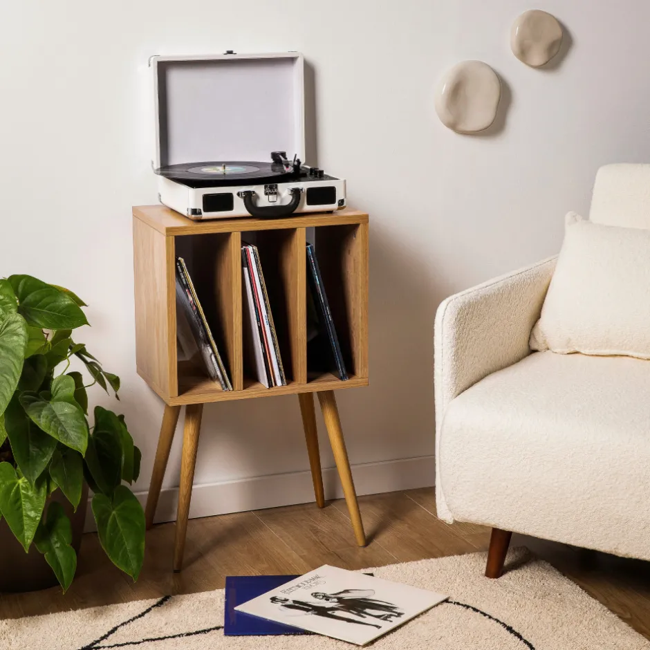 New Drawer ELVDAL Meuble de rangement vinyles en bois