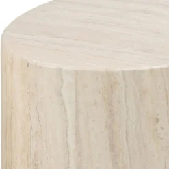 New Drawer EQUICOLA Lot de 2 tables d'appoint ovales en effet travertin