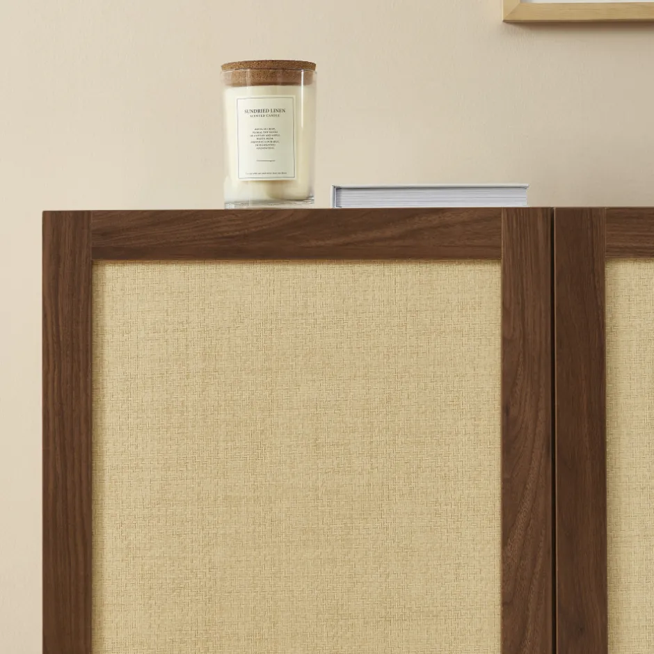 No name ESTELA Buffet 3 portes en bois L140cm
