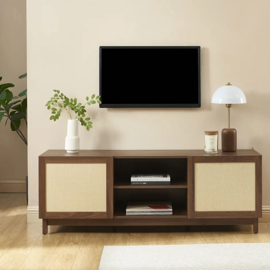 New No name ESTELA Meuble TV 2 portes en bois L150cm