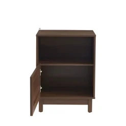 Online No name ESTELA Table de chevet 1 porte en bois et cannage