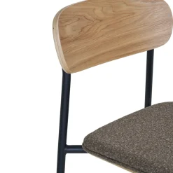 Discount House Nordic ESTEPONA Lot de 2 tabourets de bar en bois, tissu et métal H66cm