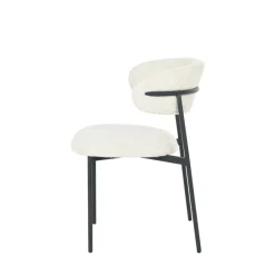 Online Drawer ESTER Lot de 2 chaises en tissu bouclette et métal