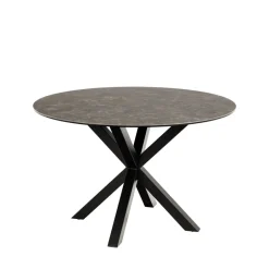 Sale Drawer EURAME Table à manger 4 places ronde en céramique et métal