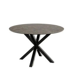Sale Drawer EURAME Table à manger 4 places ronde en céramique et métal