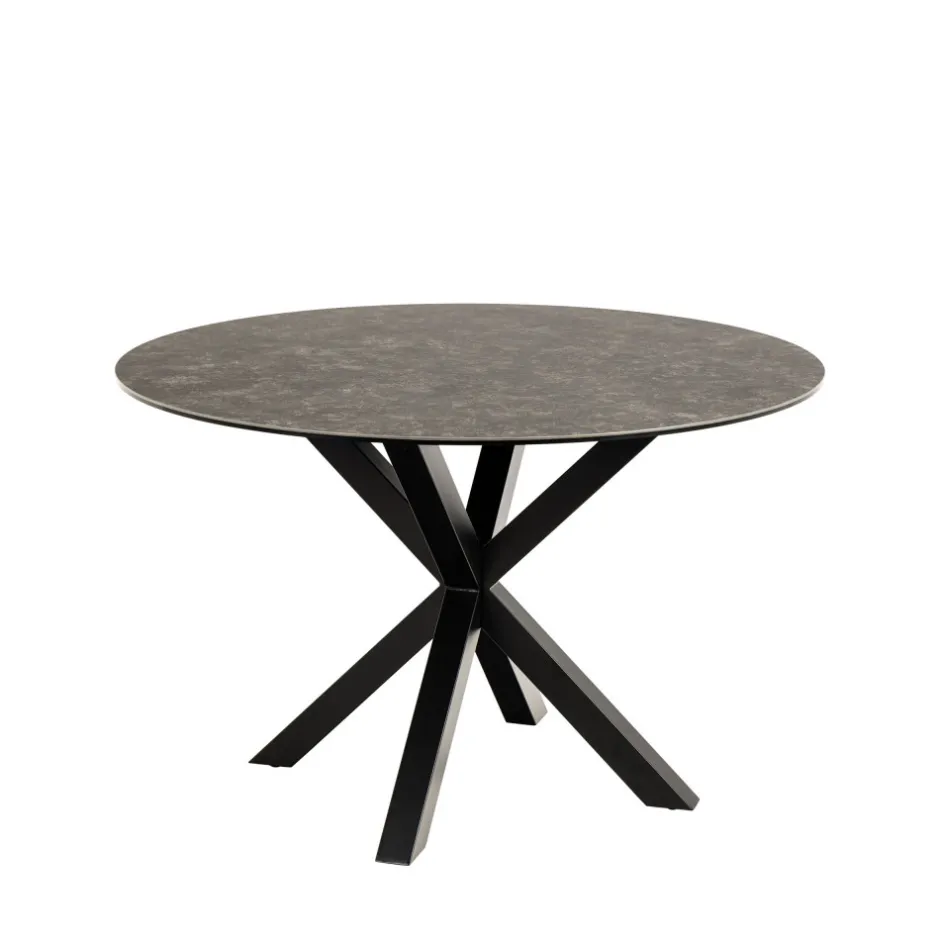 Sale Drawer EURAME Table à manger 4 places ronde en céramique et métal
