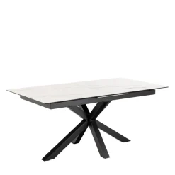 New Drawer EURAME Table à manger extensible 6 à 8 places en céramique et métal 168-210x90cm