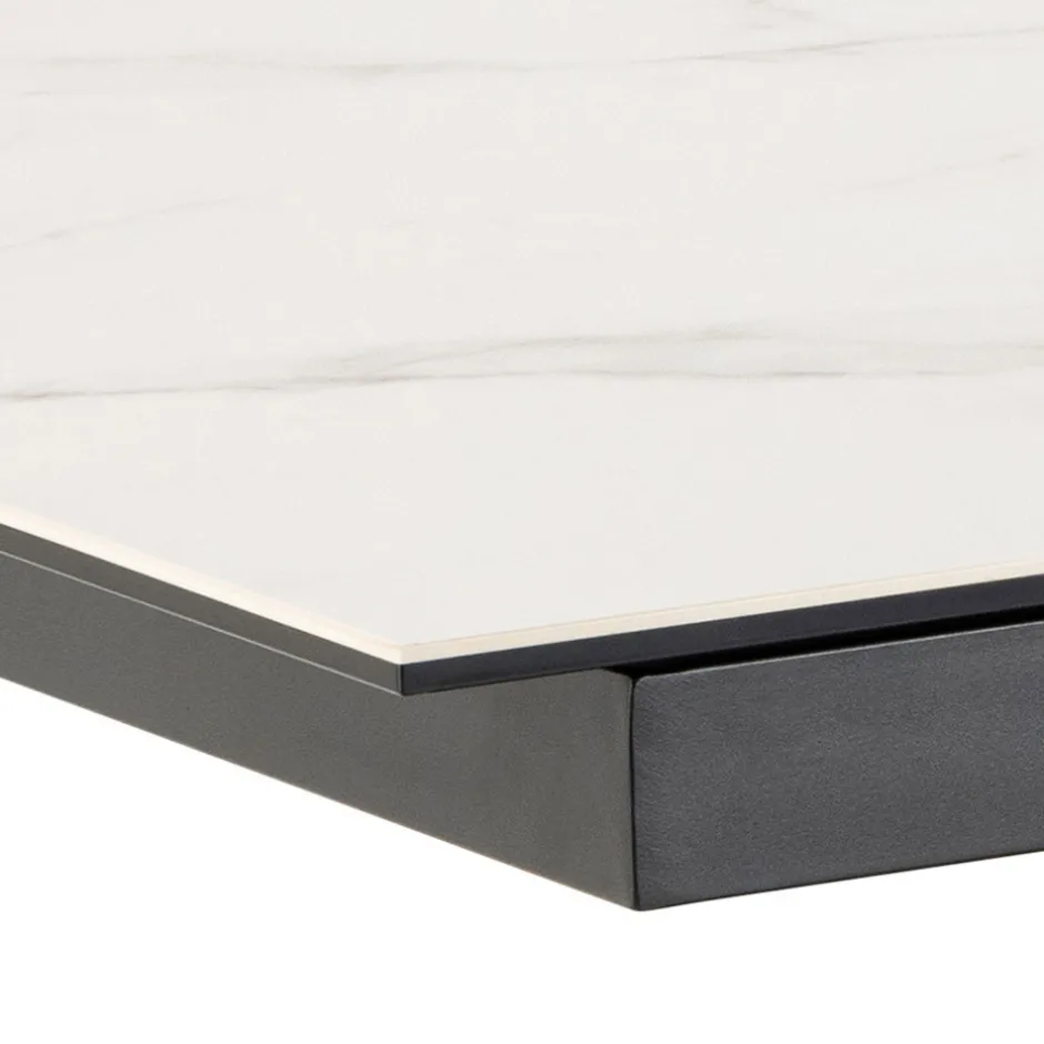 New Drawer EURAME Table à manger extensible 6 à 8 places en céramique et métal 168-210x90cm