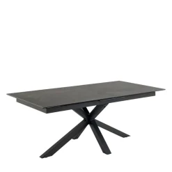 Discount Drawer EURAME Table à manger extensible 6 à 12 personnes en céramique et métal 200-240x100cm