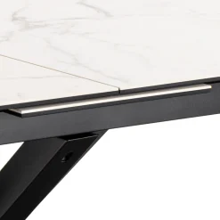 Discount Drawer EURAME Table à manger extensible 6 à 12 personnes en céramique et métal 200-240x100cm