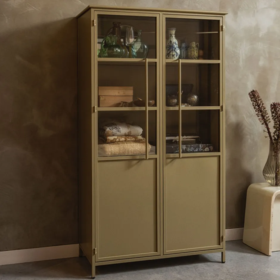 Sale Woood EXHIBIT Vitrine 2 portes en métal H170cm