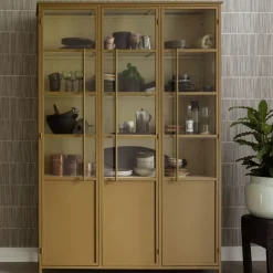 Clearance Woood EXHIBIT XL Vitrine 3 portes en métal H200cm