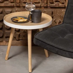 New Woood FALSE Table basse ronde trépied
