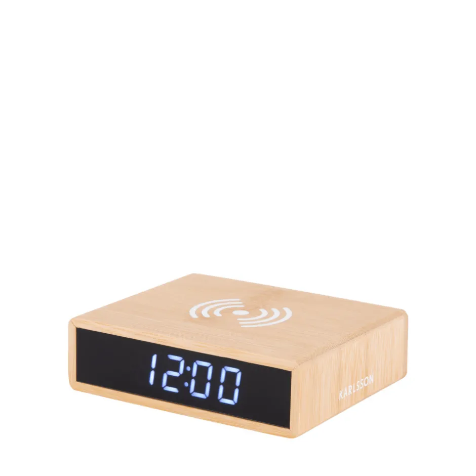Online Karlsson FAT Réveil en bois avec chargeur téléphone