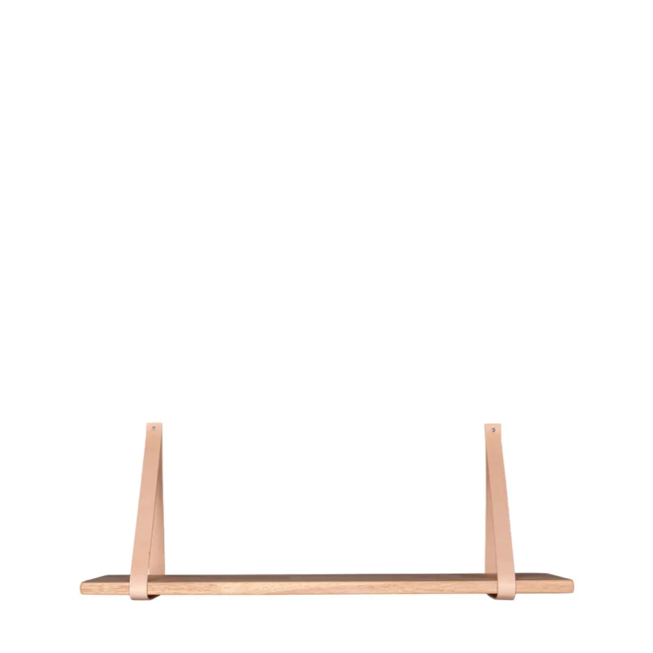 Best House Nordic FORNO Etagère murale en bois et cuir 80x20 cm