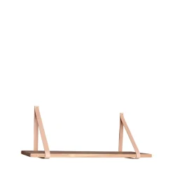 New House Nordic FORNO Etagère murale en bois et cuir 120x20 cm