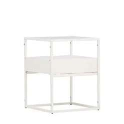 Online Venture Home FORTALEZA Table de chevet 1 tiroir en verre et métal