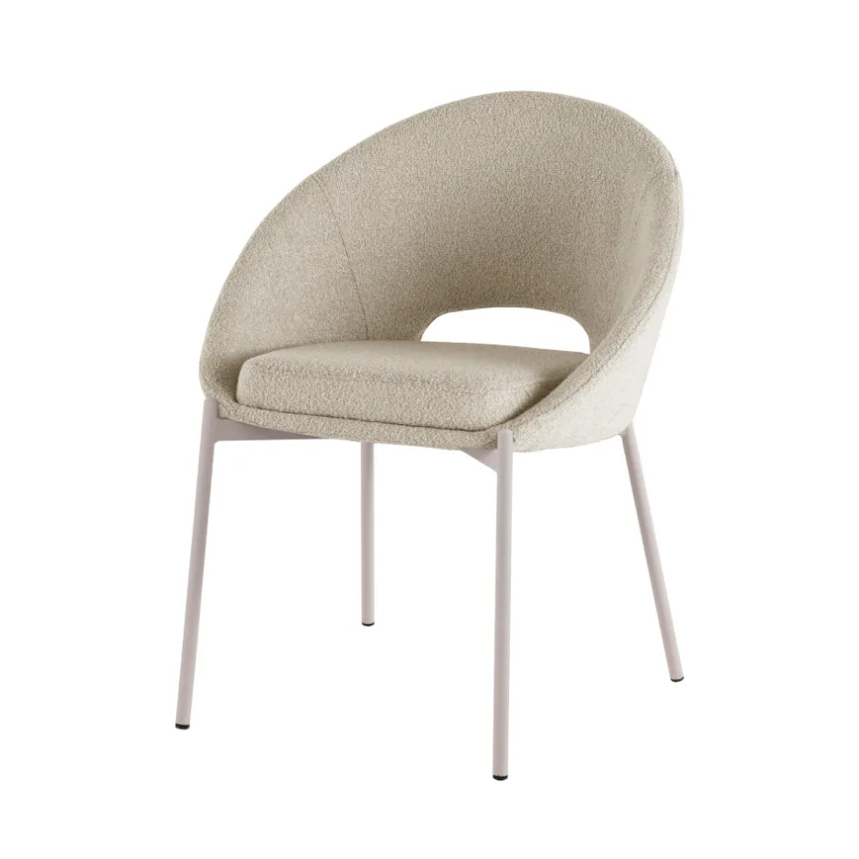 Clearance Drawer FRIDA Lot de 2 chaises en tissu bouclette et métal