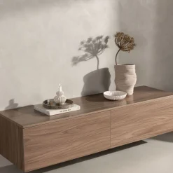 Best Venture Home FRIHAMN Meuble TV suspendu 2 tiroirs en bois L160cm