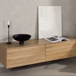 Best Venture Home FRIHAMN Meuble TV suspendu 2 tiroirs en bois L160cm